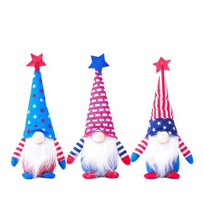 China Fabric Patriotic Gnome Themed Faceless Doll Plush For 4th Of July Tree Fireplace Home Decor for sale