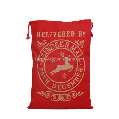 China Red Polyester Newcomer Christmas Canvas Santa Bag for sale