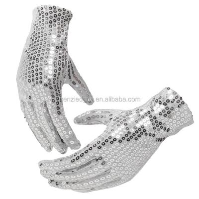 China Polyester Ball Jean Sequin Gloves For Decoration Dance Party Gloves for sale