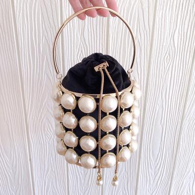 China 2020 latest fashion pearl bucket handbag for ladies equalizing luxury handbags women box purses for sale