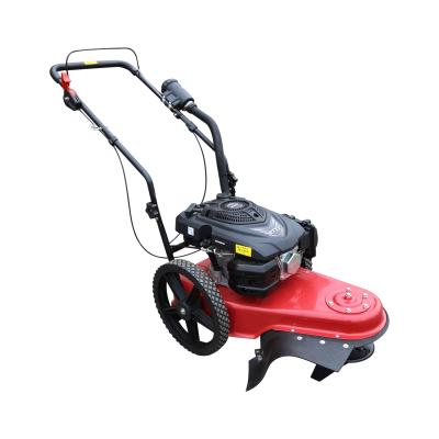 China 7hp Twine Trimmer Lawn Mower Gardening Gasoline Engine Powered Wheeled Grass Cutter for sale