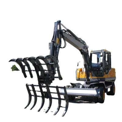 China Building Material Shops Hot Sale Wheel Excavator With Cotton Grapple Loader for sale