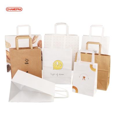 China Recyclable China Supplier Custom Logo Brown Kraft Paper Bags With Handle Custom Logo Paper Bag for sale