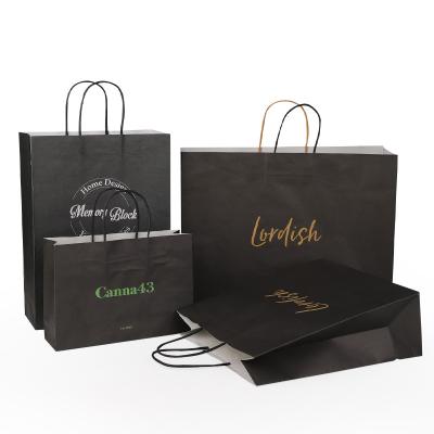 China Biodegrable / Compostable Custom Printed Kraft Paper Shopping Bag With Your Own Logo for sale