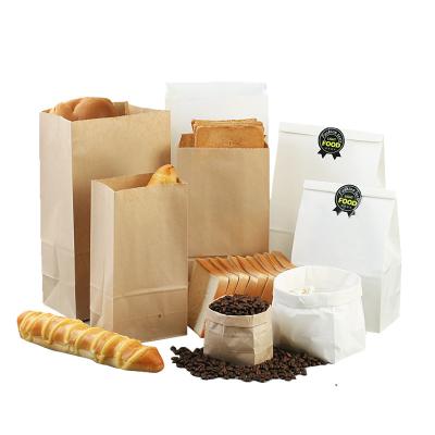 China Recyclable Biodegradable Waterfood Kraft Paper Custom Printed Fast Food Paper Bags, High Quality Paper Bag Grade Food Packaging Bag for sale