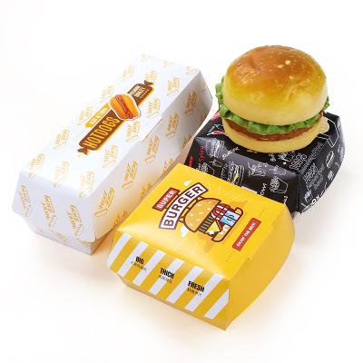 China Factory Price Custom Biodegradable Kraft Paper Food Container Hamburger Box With Logo for sale