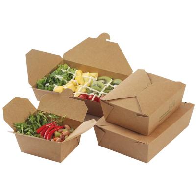 China Disposable Biodegradable Disposable Custom Printing Food Grade Foldable Paper Box For Take Out Food Packaging for sale