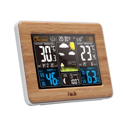 China China Factory Directly Sale Nap Wood Weather Station Zigbee Wi-Fi Mode Home Office Friendly Alarm Clock for sale