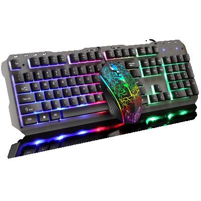 China Plug and Play Metal Keypad Keyboard Mouse Set Wired Home Illuminated Desktop Computer Keyboard for sale