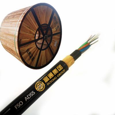 China Outdoor Aerial Adss Cable 12 Core 500M SPAN Optical Fiber Cable Factory Price for sale