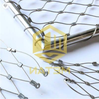 China High Quality Plain Weave 316 Stainless Steel Flexible Cable Rope Mesh Net For Factory Green Climb Wall for sale