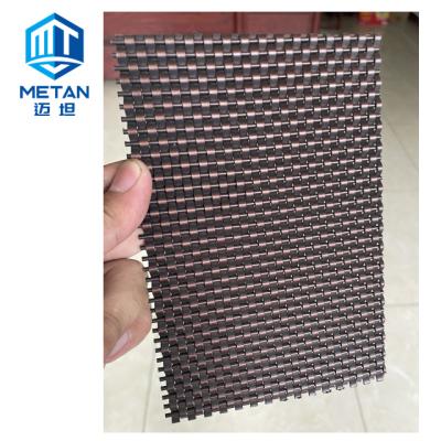 China Decorative plain weave wire mesh for furniture home cabinet deco woven type laminated glass grills stainless steel mesh for sale