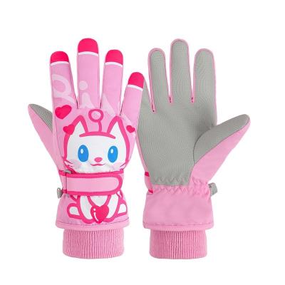 China 1-10years Old Winter Waterproof Comfortable Gloves Soft And Lovely Girl Ski Gloves Non-Slip Winter Warm Cold Windproof Kids Full Finger Gloves for sale