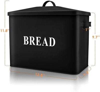 China Large Modern Classic Metal Farmhouse Bread Container With Lid For Kitchen Countertop for sale