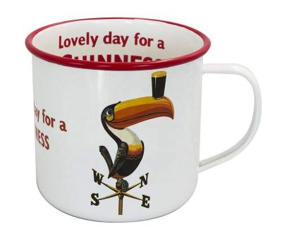 China Sustainable Coffee Tea STEEL Enamel Tin Mug With Customized Design for sale