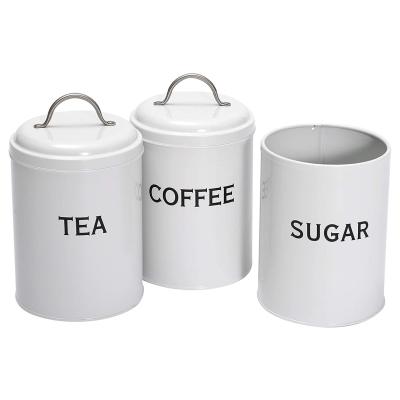 China Modern Metal Canister Sets Airtight Kitchen Stainless Steel Coffee Sugar Tea Canisters for sale