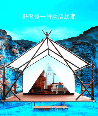 China Tube Type Tent Lodge Fabric Canvas Large 3 Stake Philippines Tube Type Tent For Jungle Camp for sale