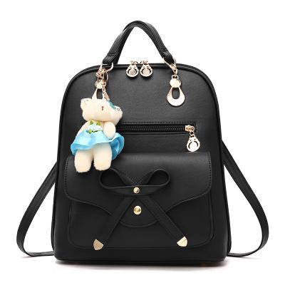 China New Style Waterproof Korean PU Leather Ladies Backpack College School Backpack Bag Female Student Casual Bag for sale