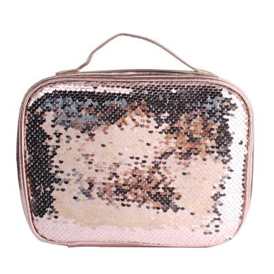 China Wholesale Recyclable New Ladies Large Capacity Sequin Cosmetic Storage Bag Fashion Travel Wash Portable Makeup Bag for sale