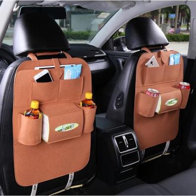 China Eco-friendly Backseat Bag Felt Car Storage Bag Multifunctional Sundries Hanging Bag for sale