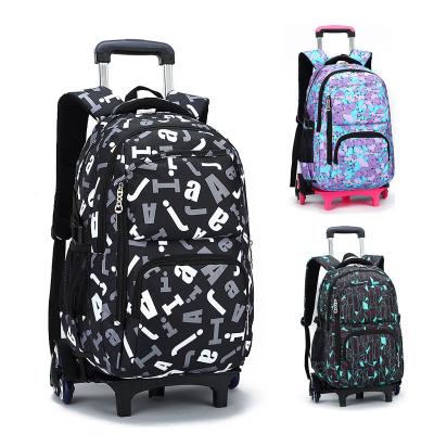 China High Quality Wholesale Custom Trolley School Bag Custom Kids Backpack With Wheels Durable Polyester Kids Travel Bag for sale