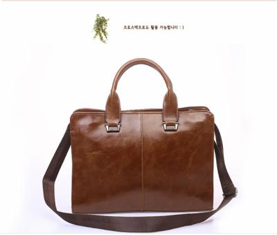 China New Durable Men's Business Bag Retro Leather Business Bag Portable Business Travel Bag for sale