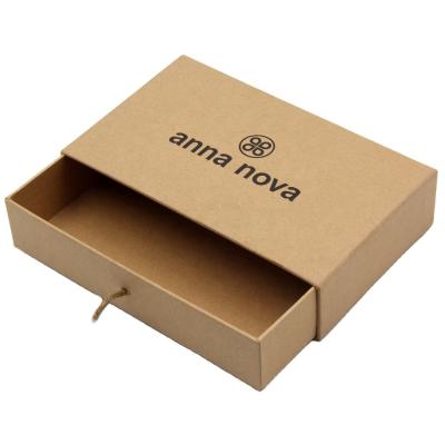 China Wholesale Recyclable Open Luxury Jewelry Gift Open Brown Kraft Paper Packaging Box for sale