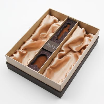 China Handmade Luxury Leather Cardboard Wine Set of 2 Bottle Glass Dividers with Gift Box for sale