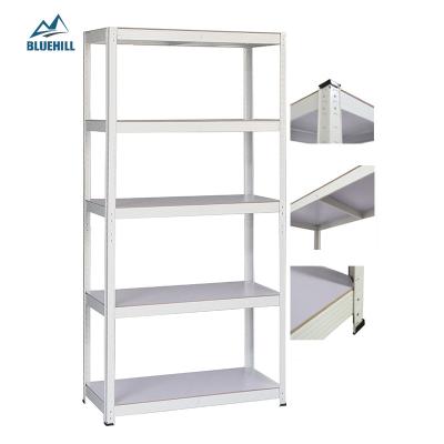 China Corrosion Protection 5 Tier Heavy Duty Metal Steel Steel Shelf Boltless Garage Storage Corner Shelving Rack-Coated for sale