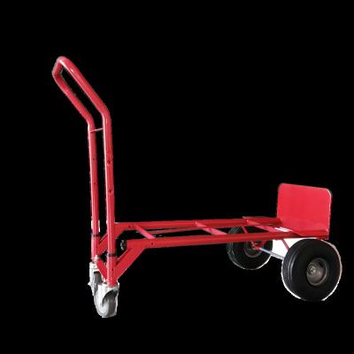 China Durable Gray Rubber Wheel Metal Trolley Folding Hand Truck Trolley Cart Hardware For Warehouse for sale