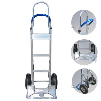 China Durable Pneumatic Wheels Aluminum Flow Back Handle Hand Truck HT9916LW for sale