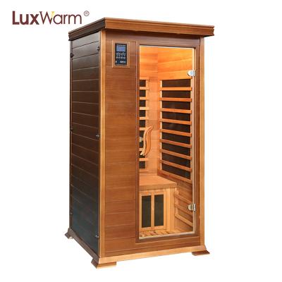 China Portable Far Infrared Mini Computer Control Panel 1 Person Sauna Canadian Red Cedar for sale