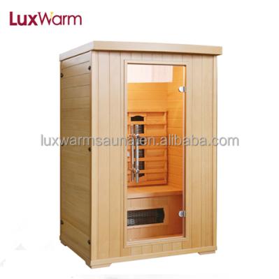 China Computer Control Panel Infrared Red Hemlock Salt Sauna With Ceramic Heaters For 2 Person Capacity for sale