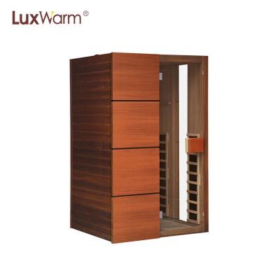 China Computer Control Panel 2 Person Red Cedar Carbon Far Infrared Stone Sauna for sale