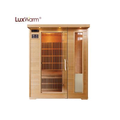 China Computer control panel wood sauna far infrared box with fir sauna carbon fiber panel infrared heaters for sale