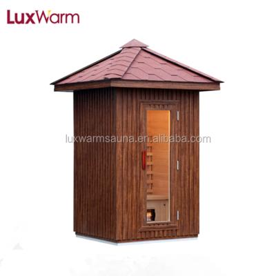 China Computer Control Panel Outdoor Infrared Sauna With Special Waterproof Board Decoration for sale