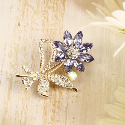 China Popular High End Corsage Coat Accessories Fashion Scarf Buckle Color Zircon Silk Pin Anti-vacuum Brooch Female for sale