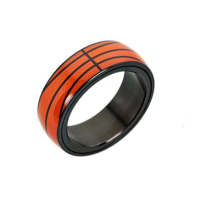 China New Titanium Ring Sporting Goods Jewelry Hot Selling Punk Football Basketball Baseball Rugby Steel for sale