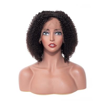 China Wholesale 100% Natural Raw Wave Wigs Pre Plucked Transparent Kinky Curly Remy Peruvian Human Hair Bob Lace Front Wig for sale