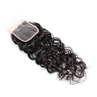 China Good quality hair lace closure, transparent and swiss lace hd seller, 4*4 nature wave lace closure for sale