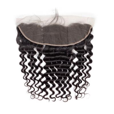 China Original Supplier New Designed Suki Raw Virgin Human Hair 13*4 Unprocessed Ear To Ear Loose Deep Wave Lace Frontal Closure for sale