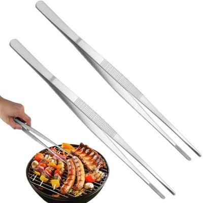 China Stocked Stainless Steel Kitchen Utensils GRILL Tweezers Food Clip Polished Kitchen Tweezers Rust Proof for sale