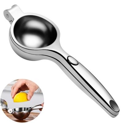 China Stocked Lemon Squeezer Thickened Zinc Alloy Lemon Clip Household Fruit Clip for sale