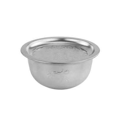 China Sustainable Wholesale Bulk Custom Logo Multiple Sizes Round Stainless Steel Oil Basin With Lid for sale