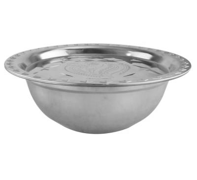 China Sustainable Wholesale Different Sizes Round Oilseed Fruit Stainless Steel Ware Kitchen Round Basin With Lid for sale