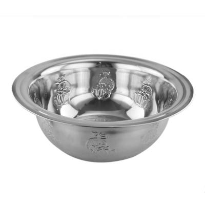 China Sustainable Wholesale India Embossed Stainless Steel Outdoor Wash Metal Vegetable Wash Basin for sale