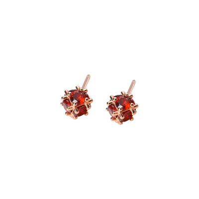 China Simple Fashion Earrings Jewelry Retro Zircon Kong Mingsuo Chinese Style Fashionable Red Women's Earrings Jewelry for sale