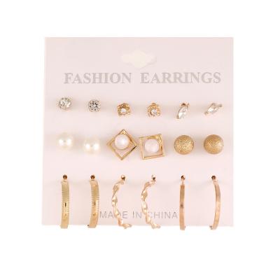 China Fashion ol TRENDY earrings set simple and soft round pearl stud earrings earrings jewelry for sale