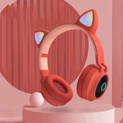 China New Student Cartoon BT Gaming Headset Mobile Phone Explosion E-sports Wireless Headset Cat Headband Cute Ear Headset for sale