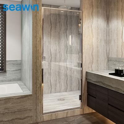 China SeaWin Easy Clean Glass Modern Aluminum Clear Tempered Glass Corner Shower Screen Hinge Open Door for sale